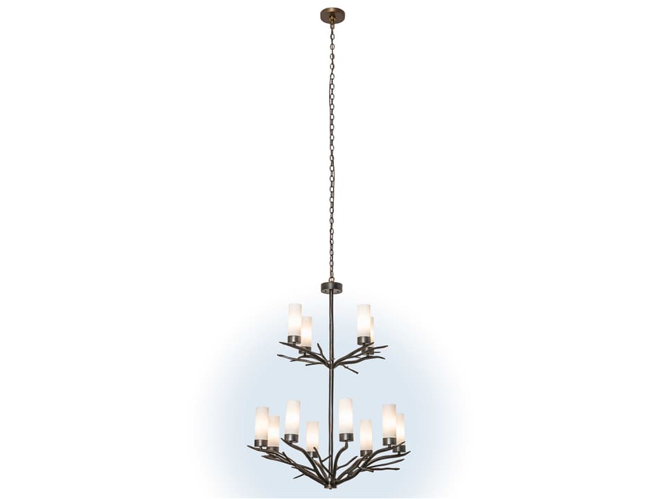 12-Light Winter Solstice Chandelier Classic Rust with Idalight Cylinder Shades