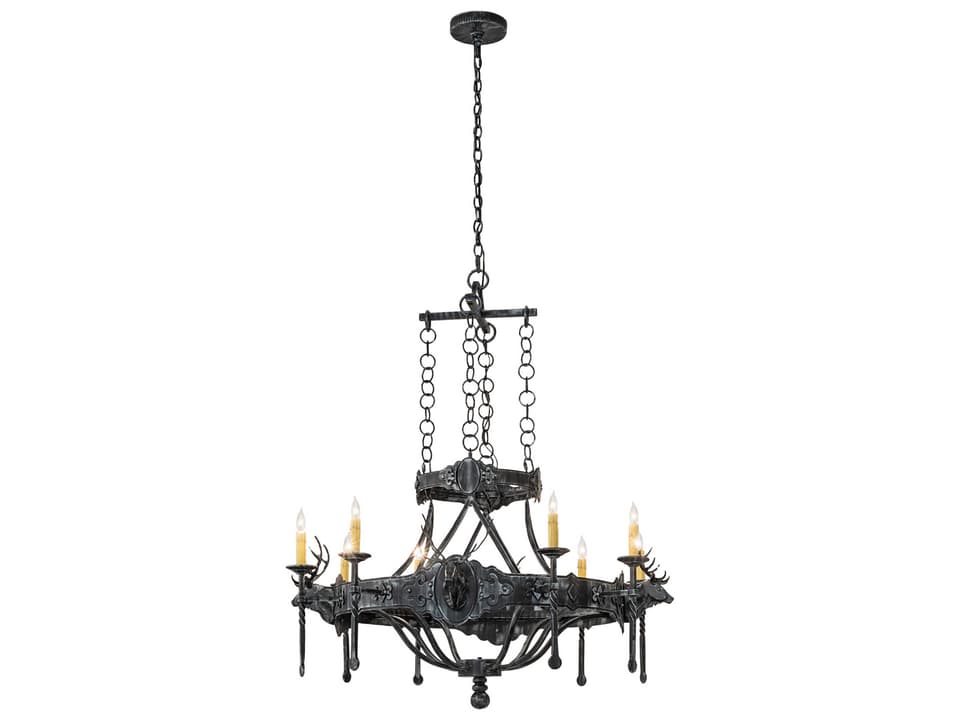 Lighting 8-Light Stag Chandelier in Steel
