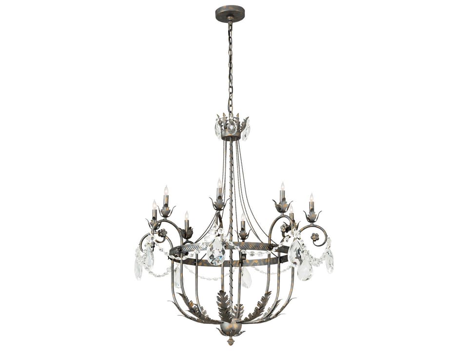 Antonia 8-Light Crystal Gold Chandelier with French Bronze Accents