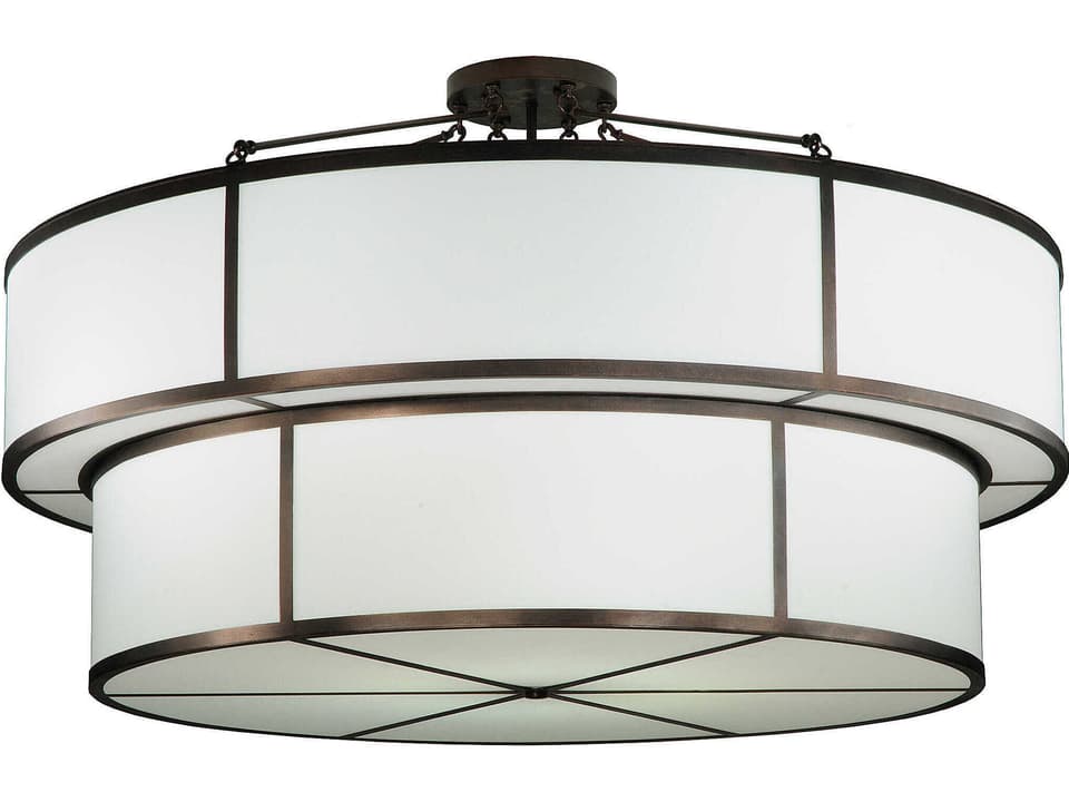 Jayne 12-Light Outdoor Ceiling Light in Mahogany Bronze with Idalight Diffusers