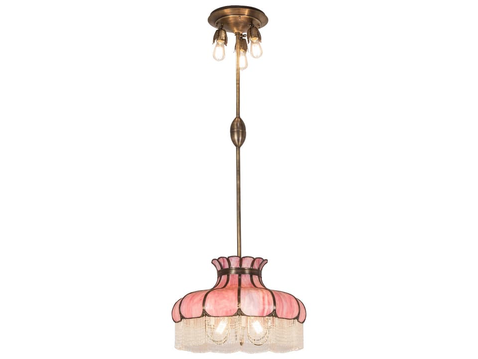 5 6-Light Antique Mahogany Bronze Glass Tiffany Chandelier