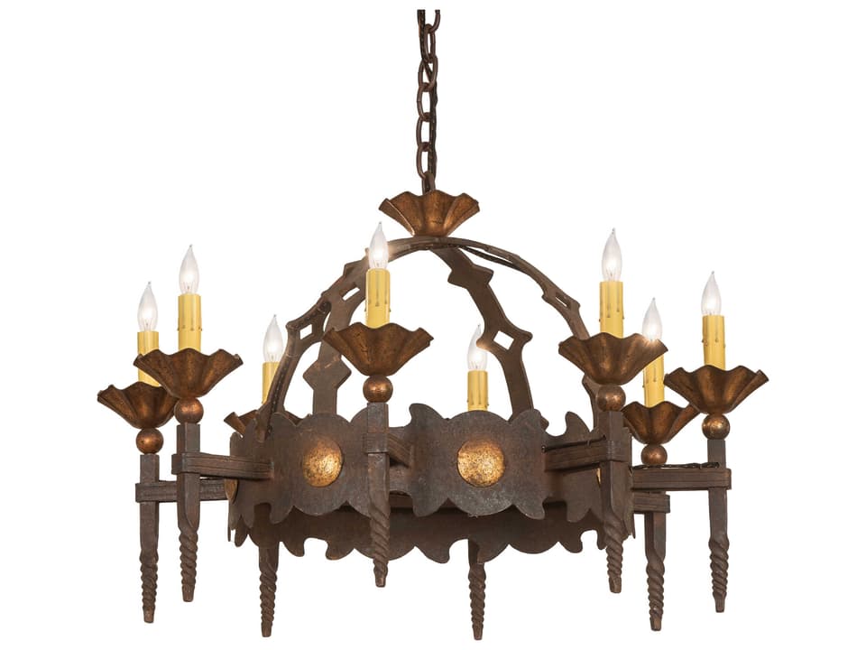 Tiffany 8-Light Antibes Chandelier in Gilded Tobacco