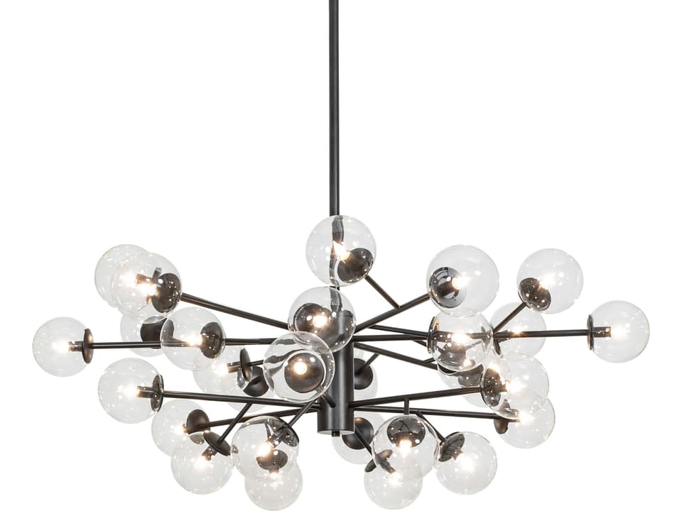 Bola 30-Light Matte Black Globe Sputnik Chandelier