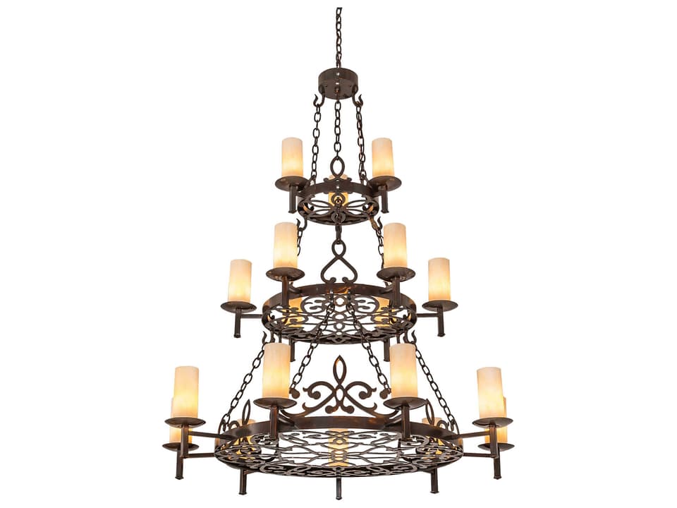Newcastle 18-Light Copper Cylinder Tiered Chandelier