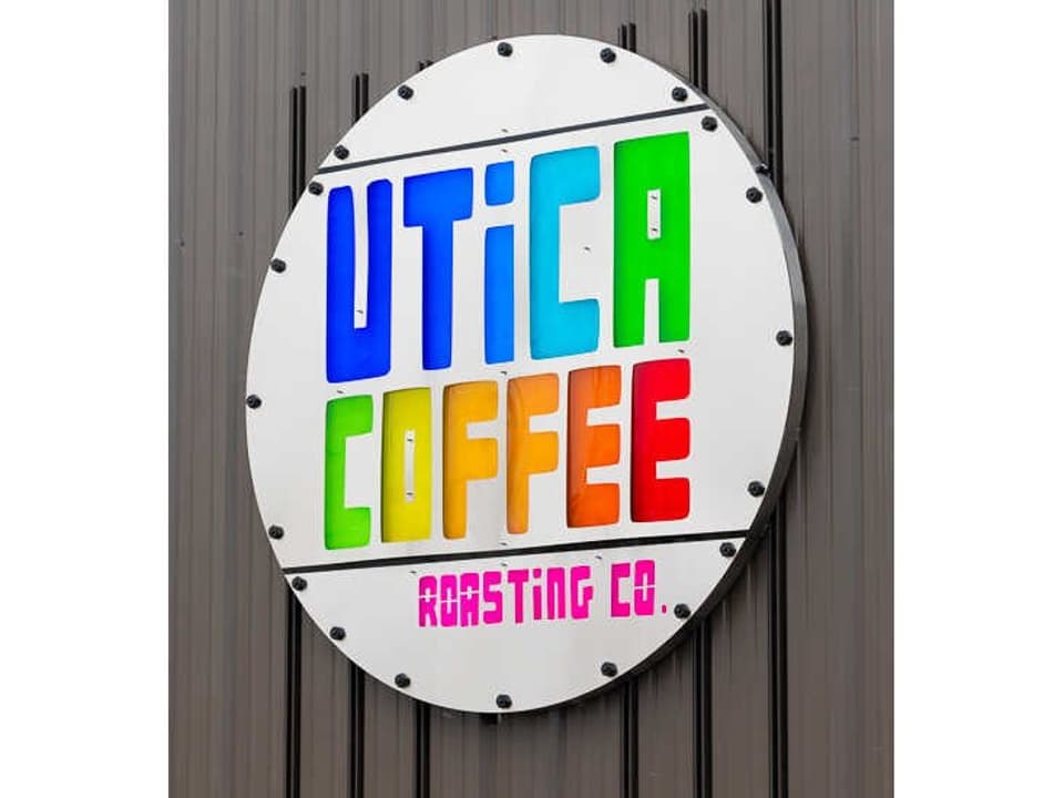 Utica Coffee Sign Metal Wall Art
