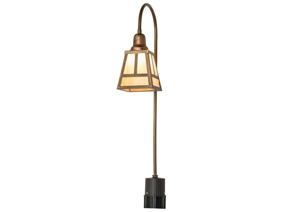 T-Mission Shepherds Hook 1-Light Low Voltage Outdoor Path Light in Vintage Brass Verdigris