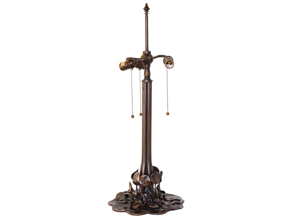 Tiffany 3-Light Pond Lily Table Lamp Base in Mahogany Bronze