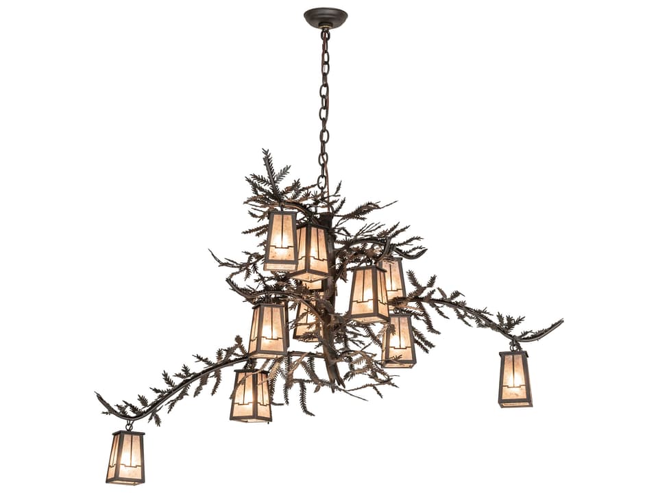 Pine Branch Valley View 12-Light Chandelier in Oil Rubbed Bronze
