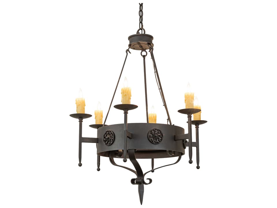Lorenzo 6-Light Traditional Chandelier in Chestnut Finish