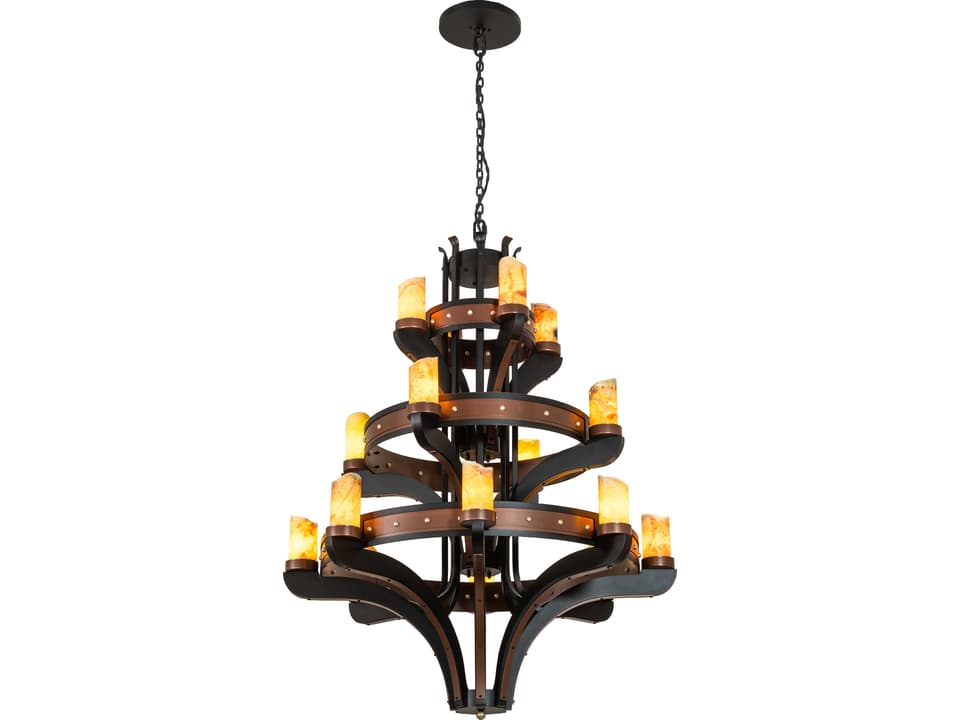 Lighting Castilla 16-Light Traditional Tiered Chandelier in Mahogany Bronze
