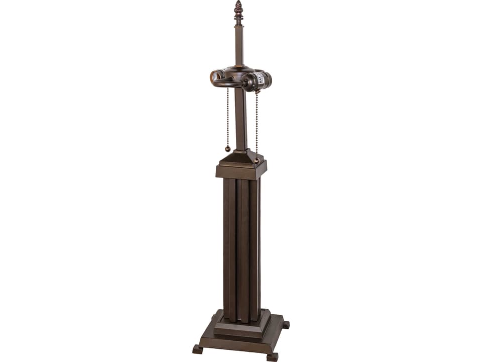 Mission Mahogany Bronze 2-Light Buffet Lamp with Mica Shade