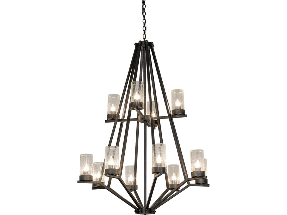 Lighting Galen 12-Light Chestnut Black Candelabra Tiered Chandelier