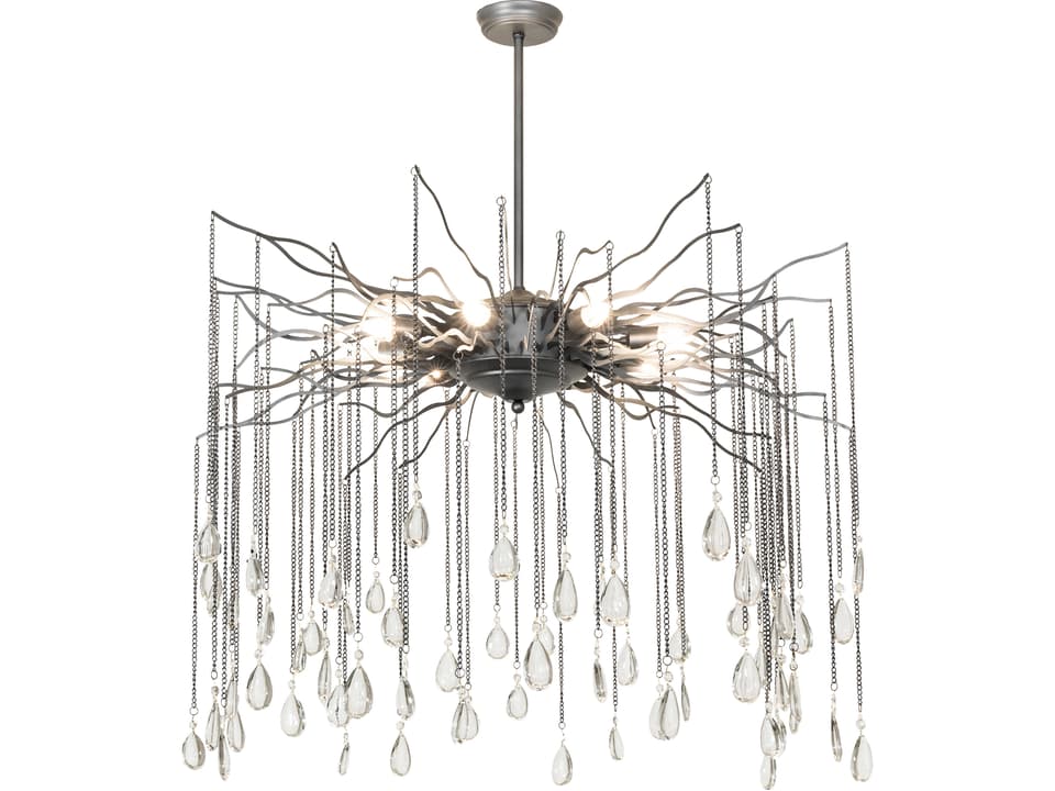 8-Light Aranha Sputnik Chandelier in Pewter Nickel