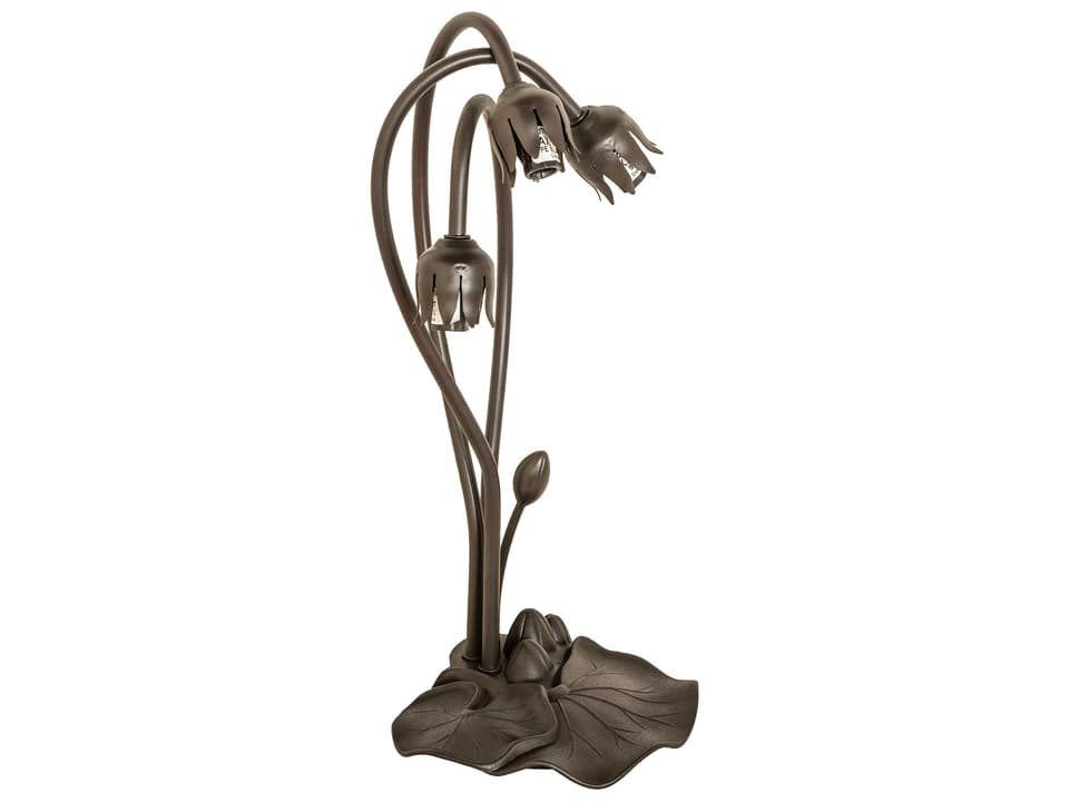 Tiffany Pond Lily 16 Inch Tall Table Lamp Base in Mahogany Bronze