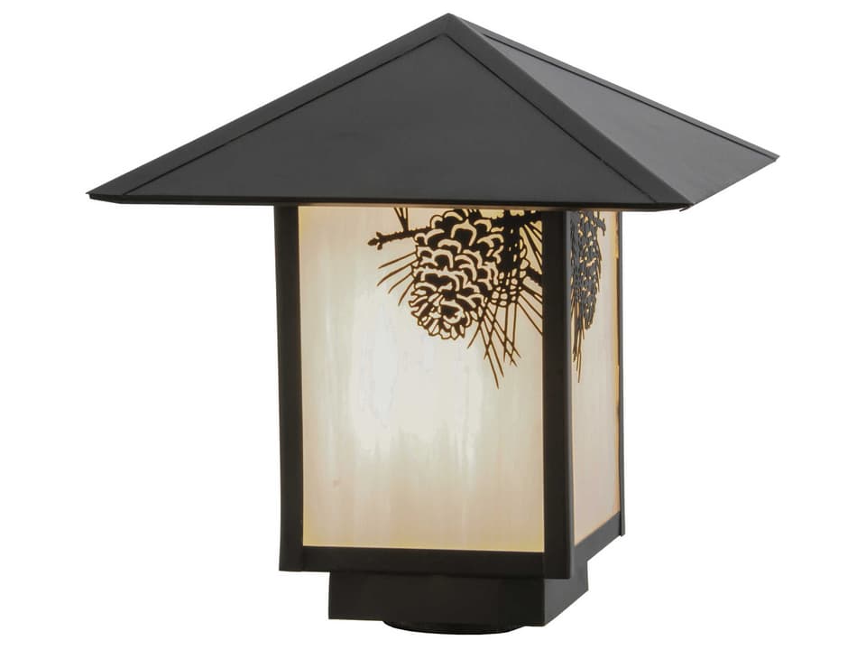 Seneca Winter Pine 1-Light Outdoor Post Light in Craftsman Brown