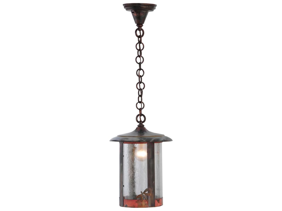 Fulton Dragonfly 1-Light Outdoor Hanging Light in Vintage Copper