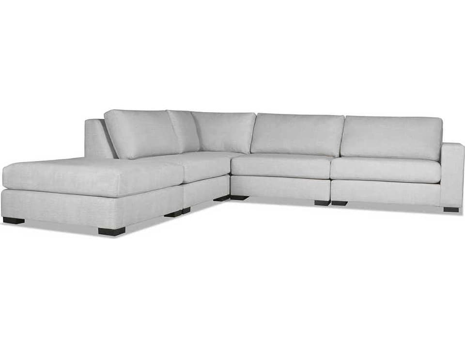 Veranda 5-Piece RAF Upholstered Modular Sectional Sofa with Ottoman