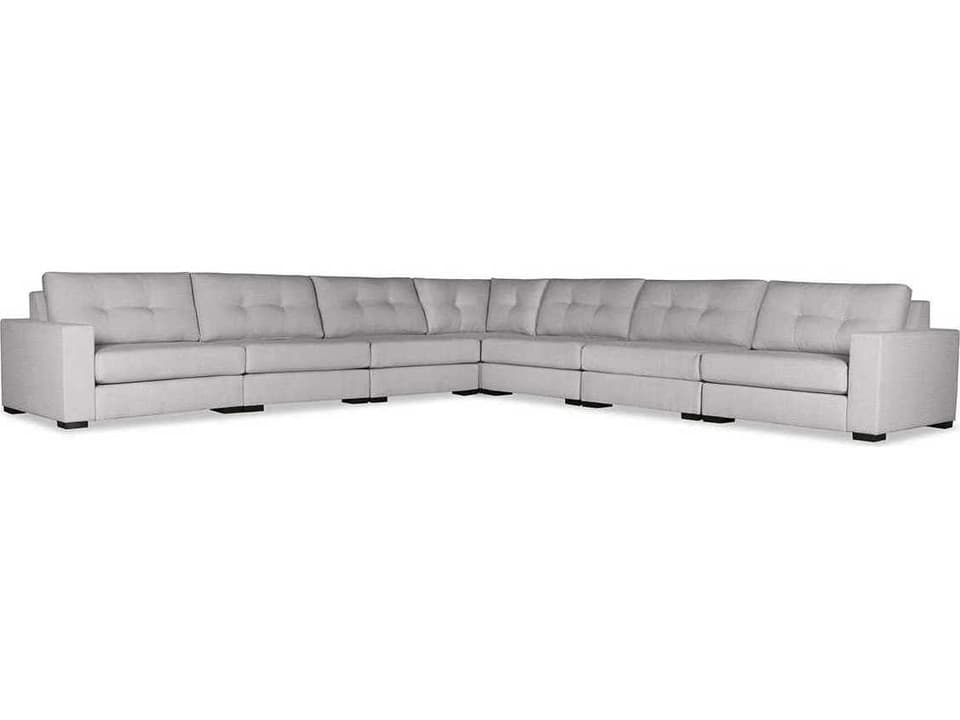 Veranda Buttoned 7-Piece Modular Upholstered Sectional Sofa
