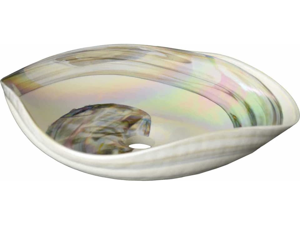 Murano Lido Abalone Glass Vessel Bathroom Sink