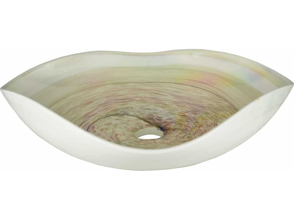 Lido Murano Glass Vessel Bathroom Sink in Beachcomber