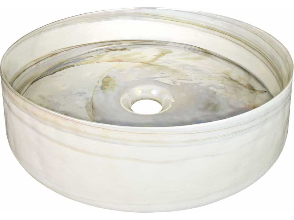 Positano Abalone Glass Vessel Bathroom Sink