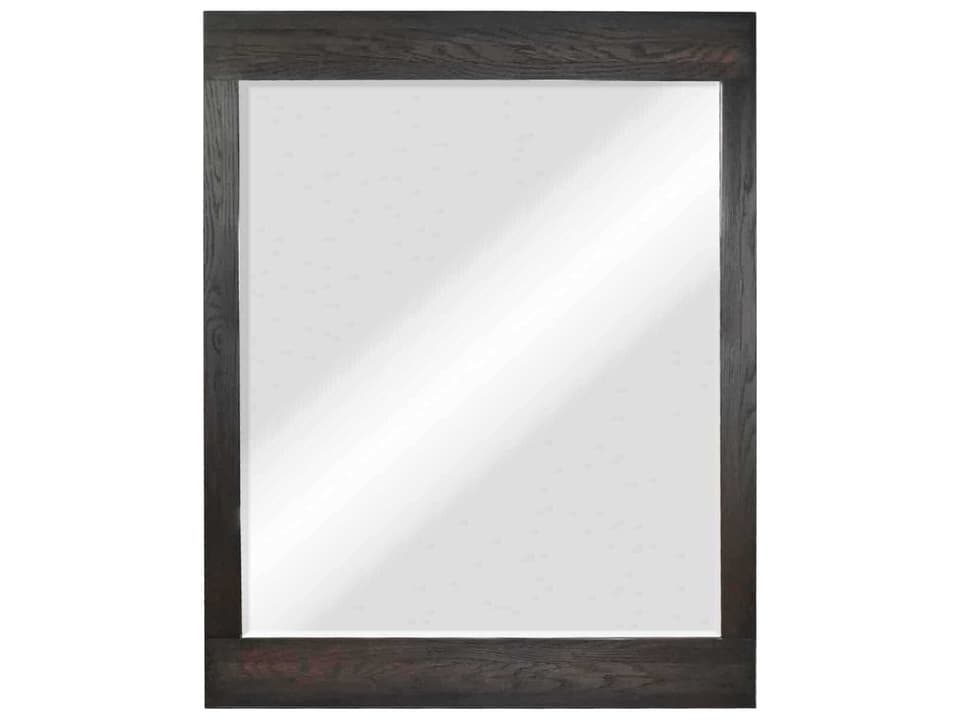 Winemaker Rectangular Wall Mirror in Charred Oak Reclaimed Wood