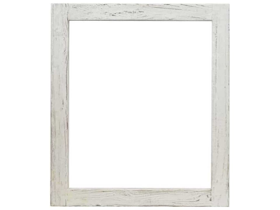 Americana Whitewash Reclaimed Wood Rectangular Wall Mirror