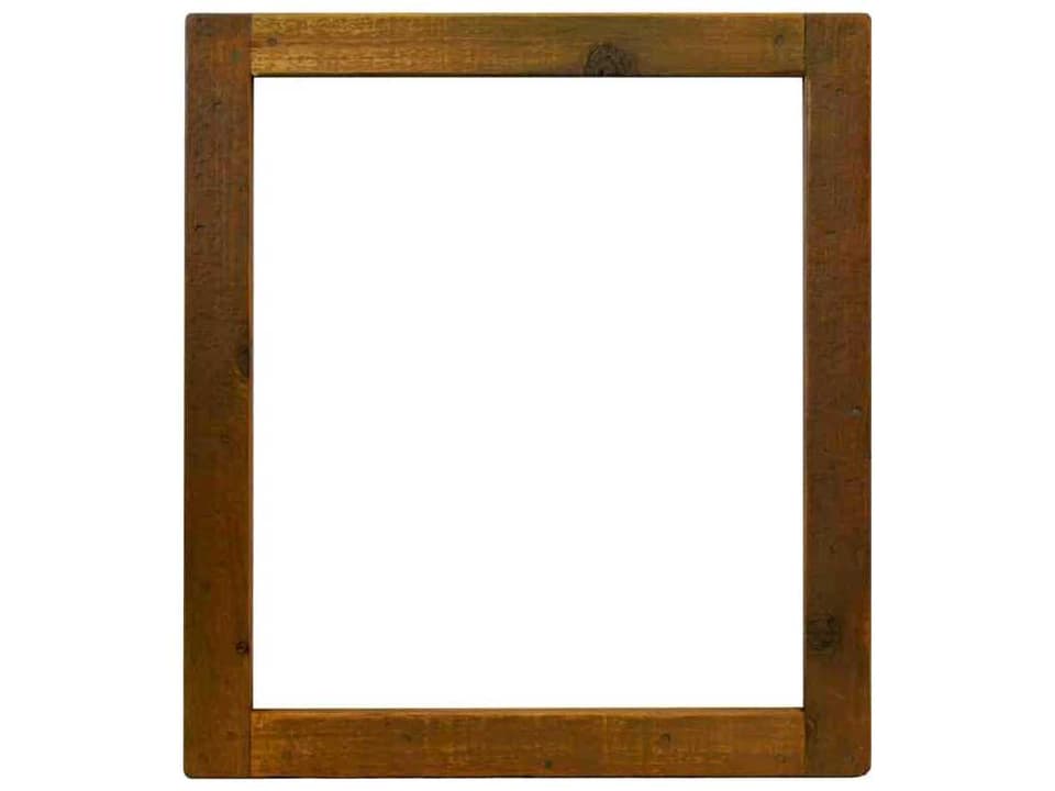 Americana Rectangular Wall Mirror with Reclaimed Wood Frame in Chestnut