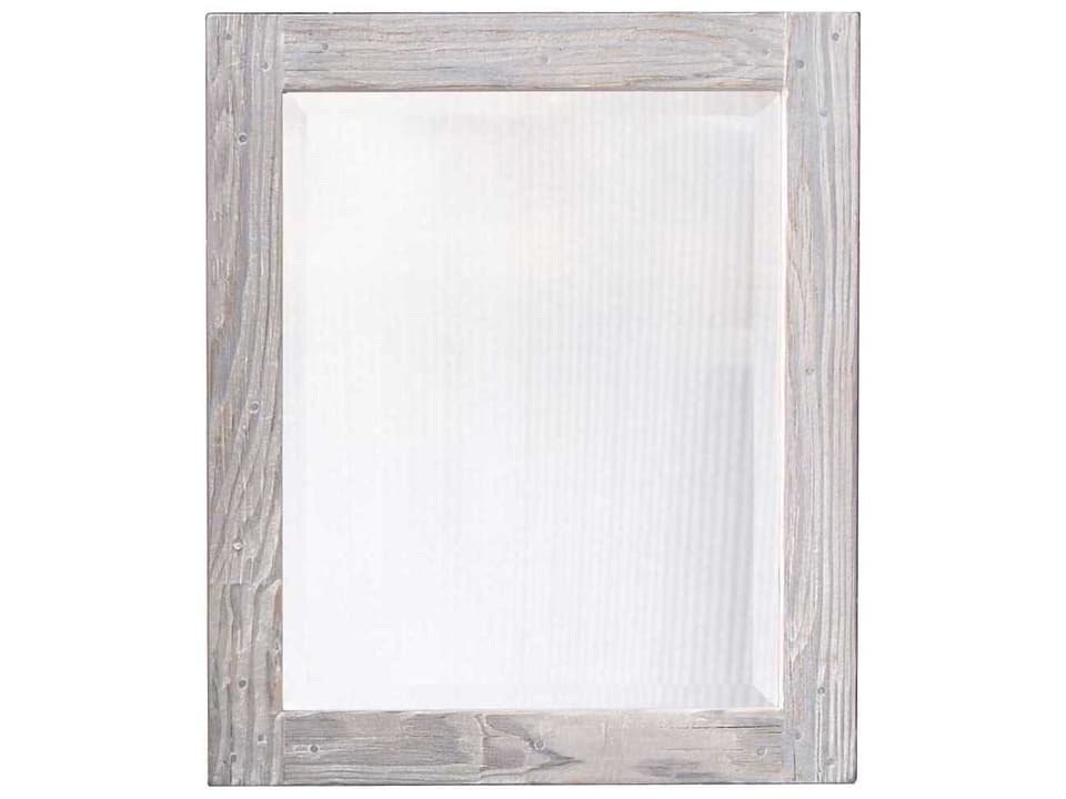 Americana Driftwood Rectangular Wall Mirror with Beveled Glass