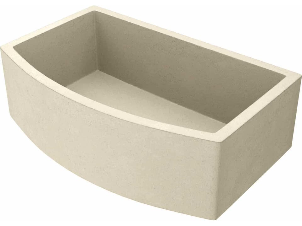 Farmhouse Quartet 33-Inch NativeStone Curved Apron Front Kitchen Sink in Sand