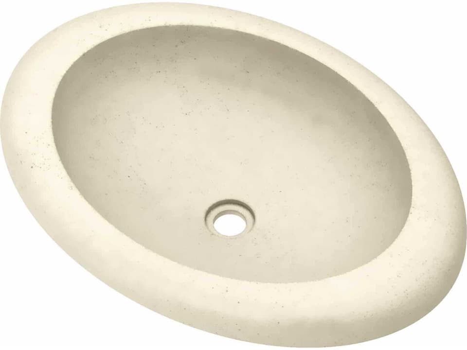 Cuyama Oval NativeStone Drop-in Bathroom Sink in Sand