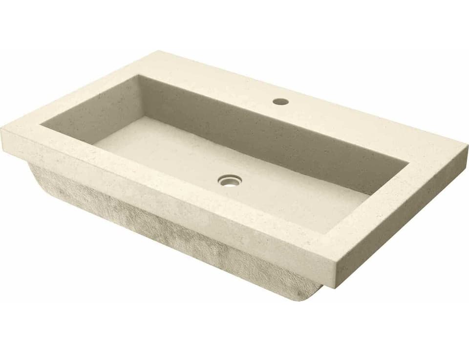 Trough Bathroom Sink NativeStone Concrete Drop In