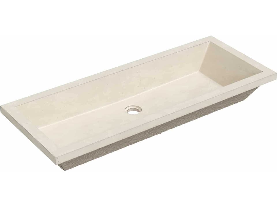 Arcata 37-Inch Undermount NativeStone Concrete Bathroom Sink in Sand