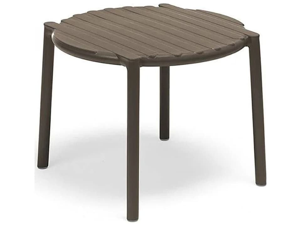 Doga Round Patio End Table in Tabacco Fiberglass Resin by Raffaello Galiotto