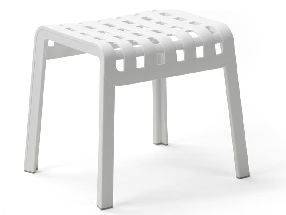 Folio Poggio Fiberglass Resin Ottoman in Bianco