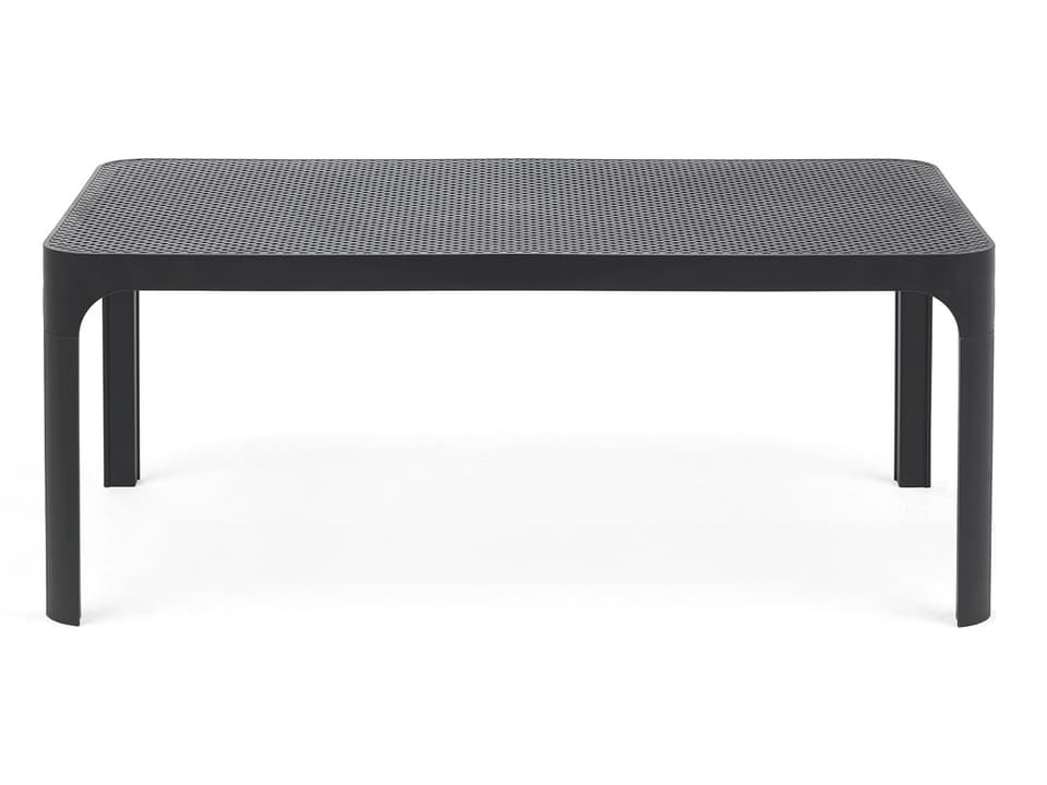 Net Rectangular Coffee Table in Anthracite Fiberglass Resin