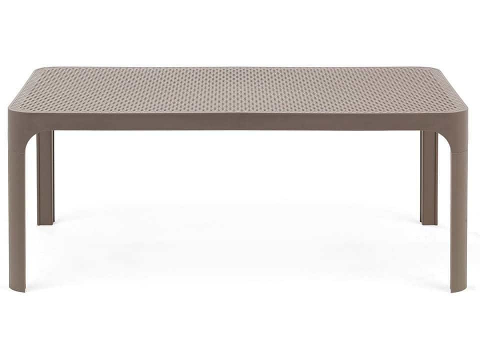 NET Resin Tortora Rectangular Outdoor Patio Coffee Table