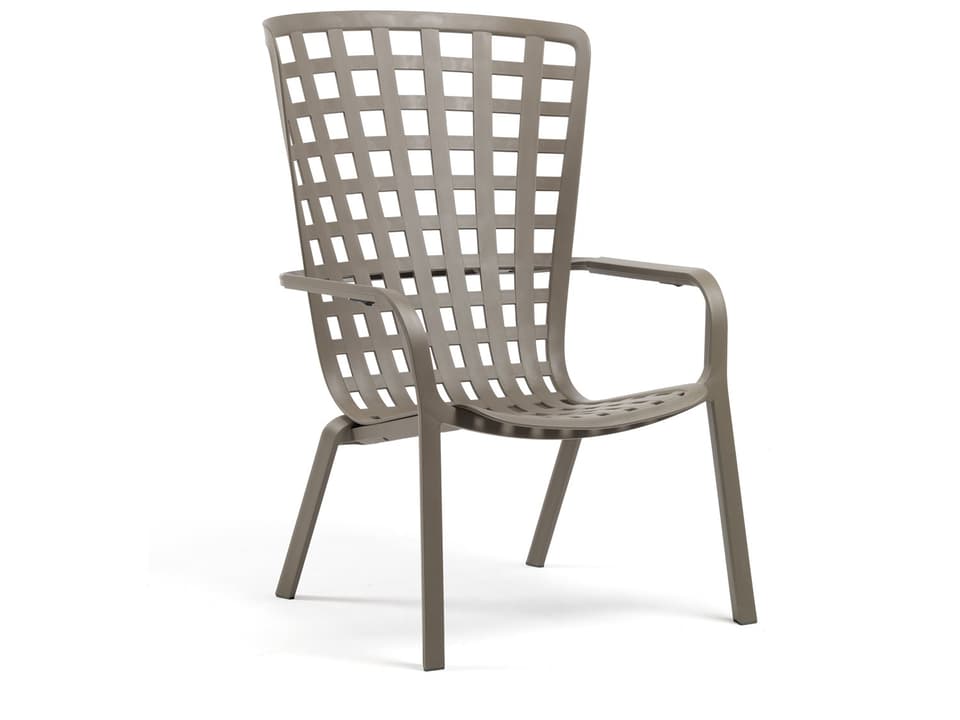 Folio Resin Tortora Stackable Arm Chair