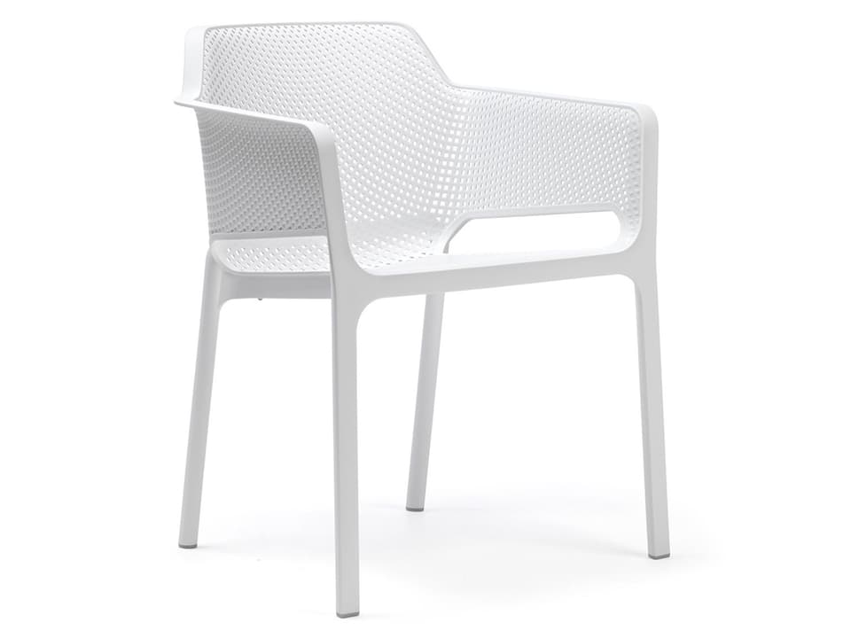 NET Resin Bianco Stackable Patio Dining Arm Chair