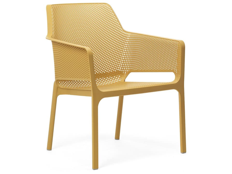 Net Relax Outdoor Armchair Stackable Mustard Lounge Chair