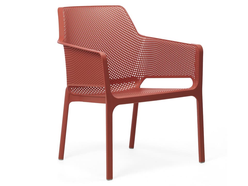 NET Relax Resin Corallo Stackable Outdoor Lounge Chair