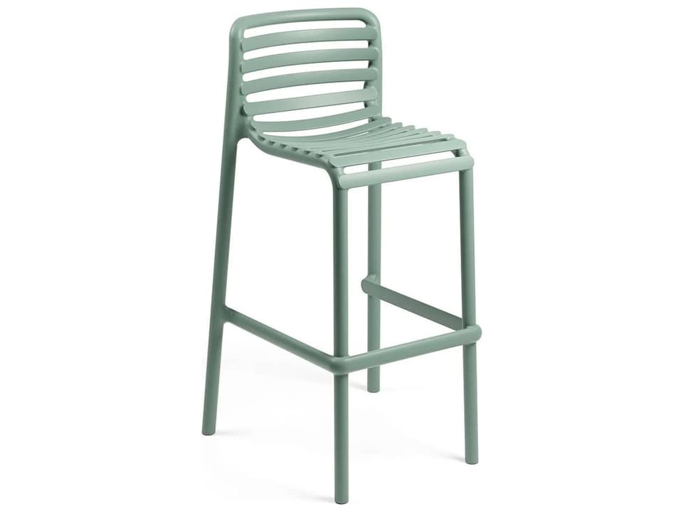 Doga Stackable Outdoor Bar Stool in Menta Resin by Raffaello Galiotto