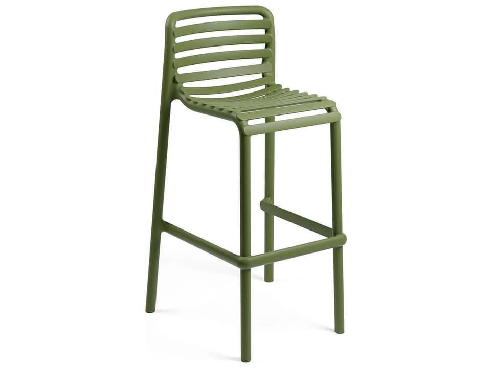 Doga Stackable Outdoor Bar Stool in Agave Fiberglass Reinforced Resin