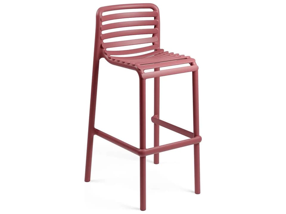 Doga Stackable Bar Stool in Marsala Fiberglass Reinforced Polypropylene