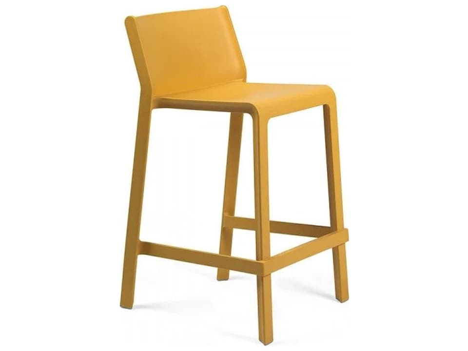 Trill Stool Mini Fiberglass Polypropylene Counter Stool in Senape by Raffaello Galiotto