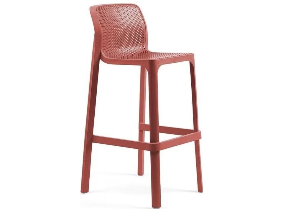 Net Bar Stool in Coral Modern Outdoor Seating