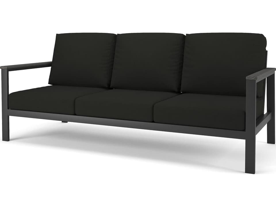 Hanover Slat Dark Gray Frame 3 Seater Sofa in Coastal Gray Tangent Arms