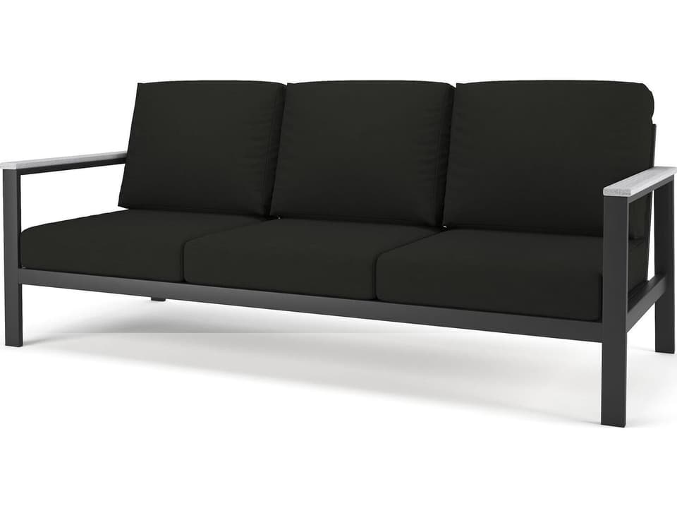 Hanover Slat Dark Gray Frame 3 Seater Sofa in Seashell Tangent Arms Sofa
