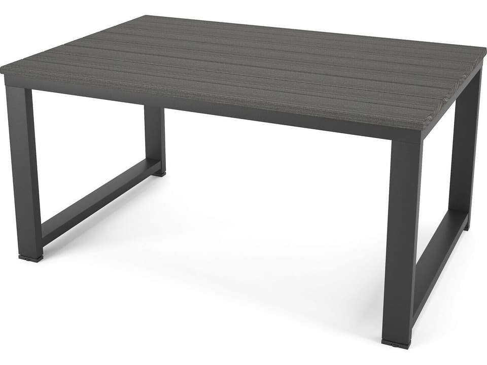 Hanover Slat Dark Gray Slat Rectangle Coffee Table in Coastal Gray Tangent Top