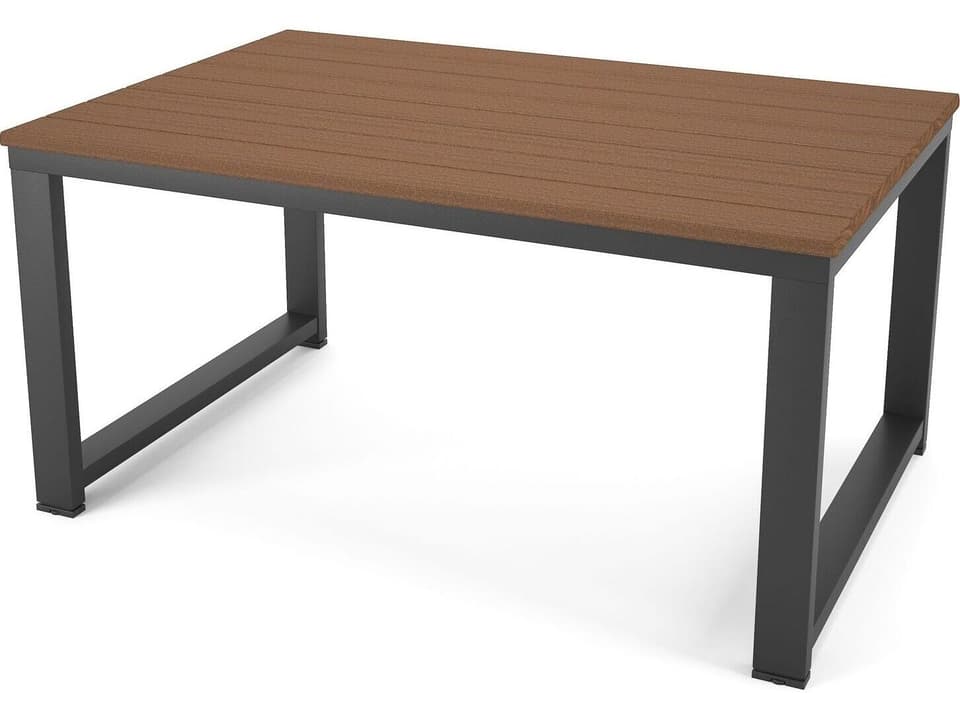 Hanover Slat Dark Gray Slat Rectangle Coffee Table in Antique Mahagony Tangent Top